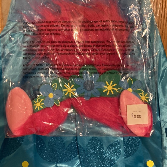 Trolls World Tour Poppy Deluxe Child Costume - Dress & headpiece with ears. - Picture 6 of 11